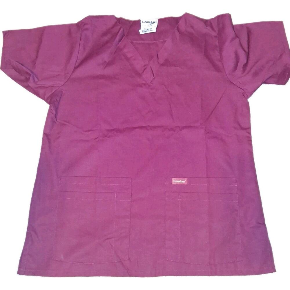 Landau Scrub Top burgundy NWT size Medium unisex